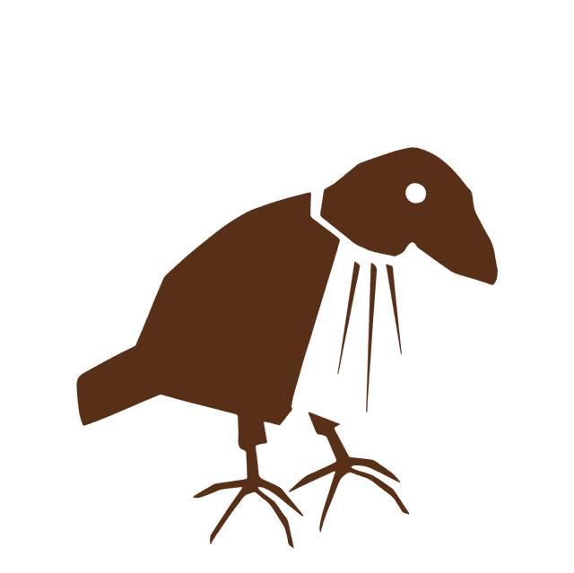 Kraai kijkt naar beneden