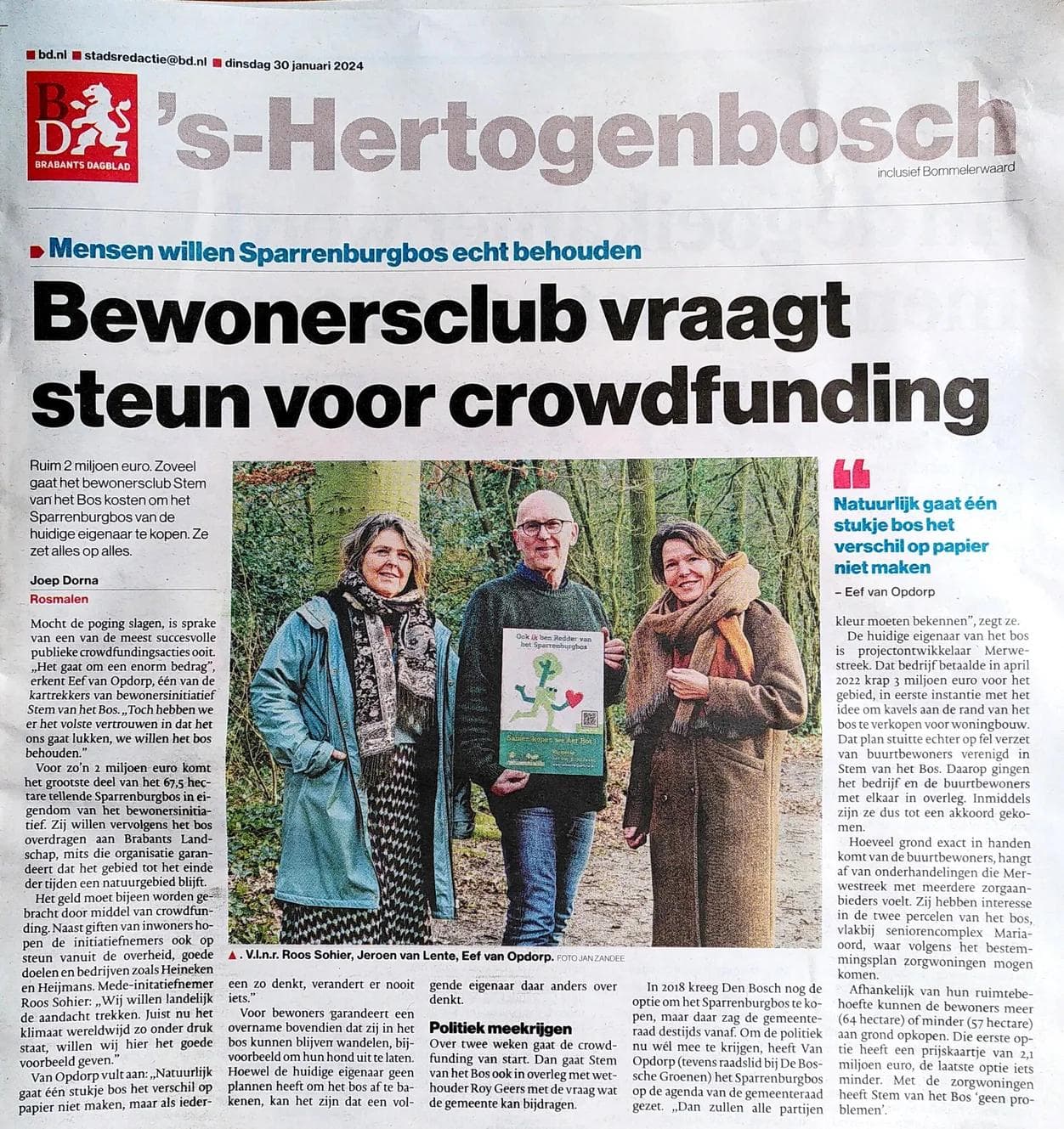 Sparrenburgbos Rechten van de Natuur Stem van het Bos